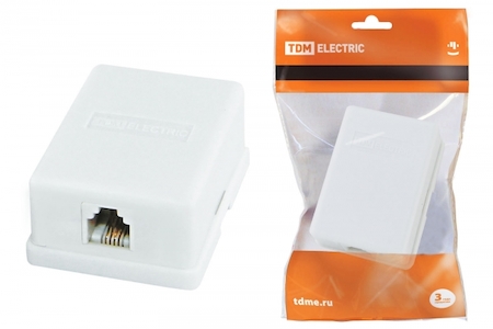 TDM ELECTRIC SQ1809-0001 Телефонная розетка 1x6Р-4С TDM